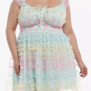 Thorn & Fable® Pastel Rainbow Butterfly Dress Plus Size EUC
